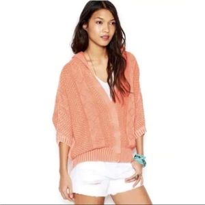 Free People Washed Out Hooded Cardigan Sweater